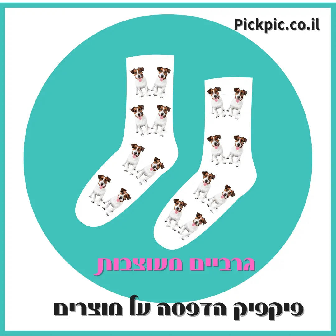 הדפסה על גרביים עם פרצוף כלב- PickPic פיקפיק הדפסה על מוצרים