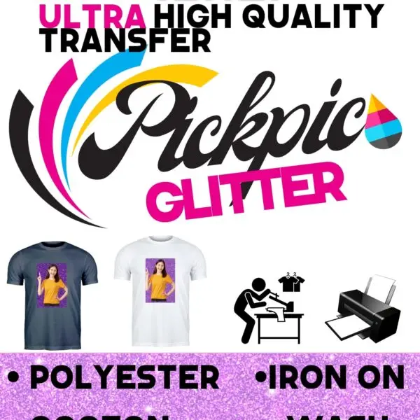 נייר טרנספר נצנצים לחולצות- PickPic פיקפיק הדפסה על מוצרים