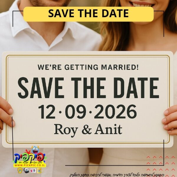 לחתונה Save The Date PickPic פיקפיק הדפסה על מוצרים בעפולה